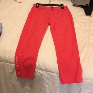 Salmon Capri chino type pant